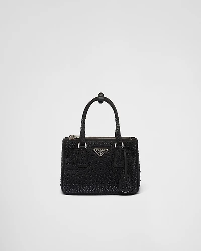 Prada Galleria mini satin bag with crystals