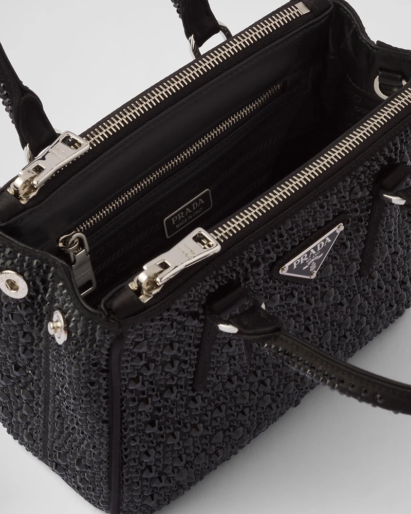 Prada Galleria mini satin bag with crystals