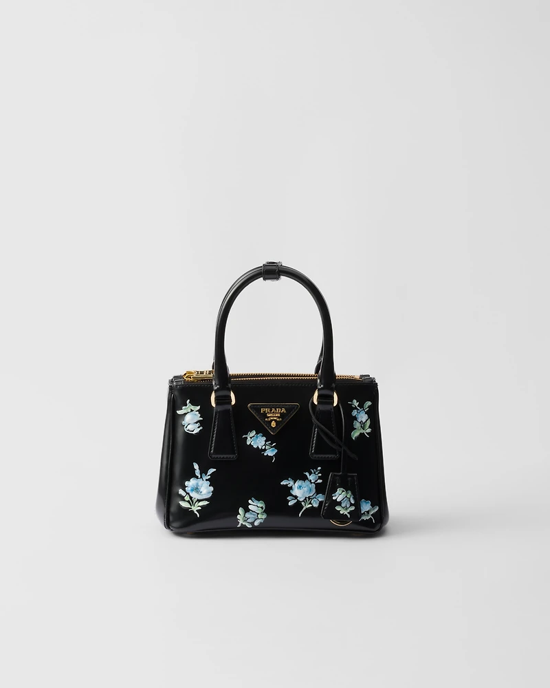 Prada Galleria mini printed brushed leather bag