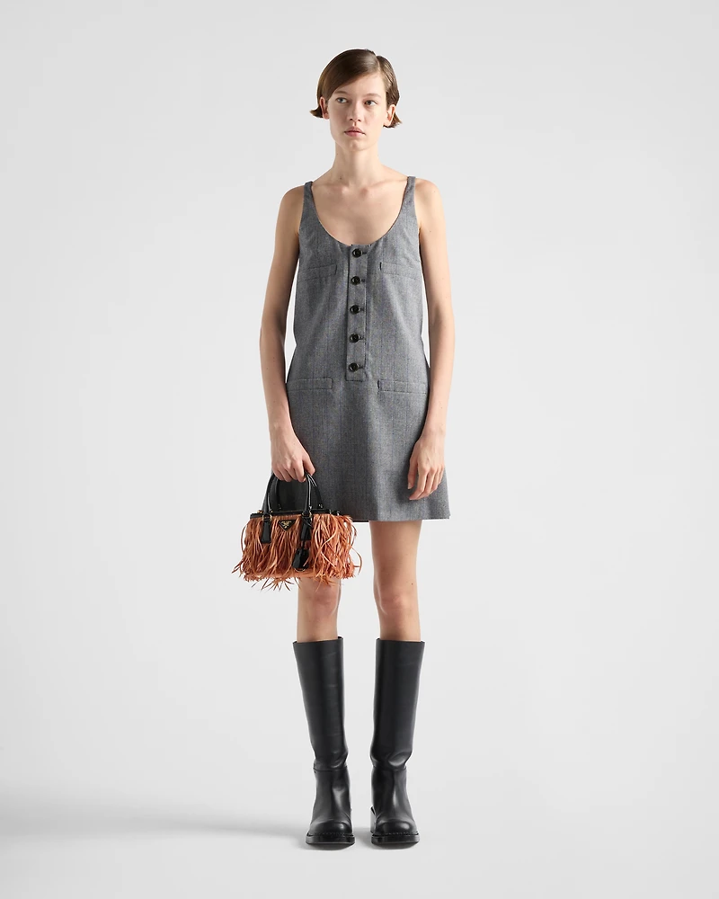 Prada Galleria mini bag with feather trim