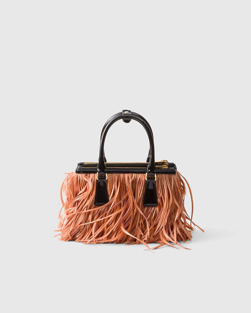 Prada Galleria mini bag with feather trim