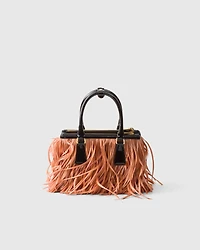 Prada Galleria mini bag with feather trim