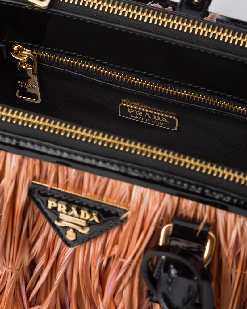 Prada Galleria mini bag with feather trim