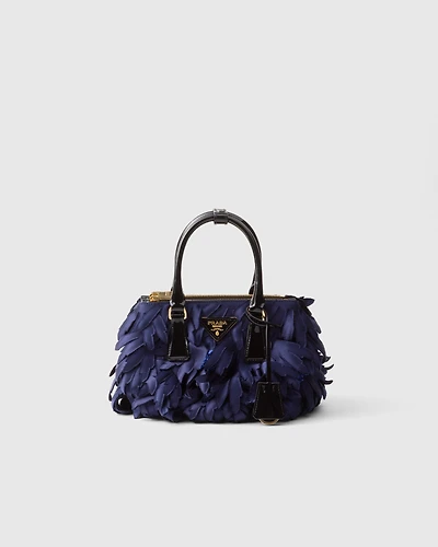 Prada Galleria mini satin and patent leather bag