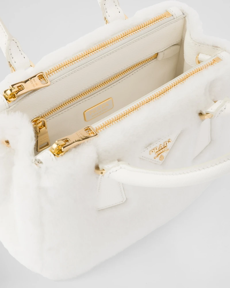 Prada Galleria mini shearling bag