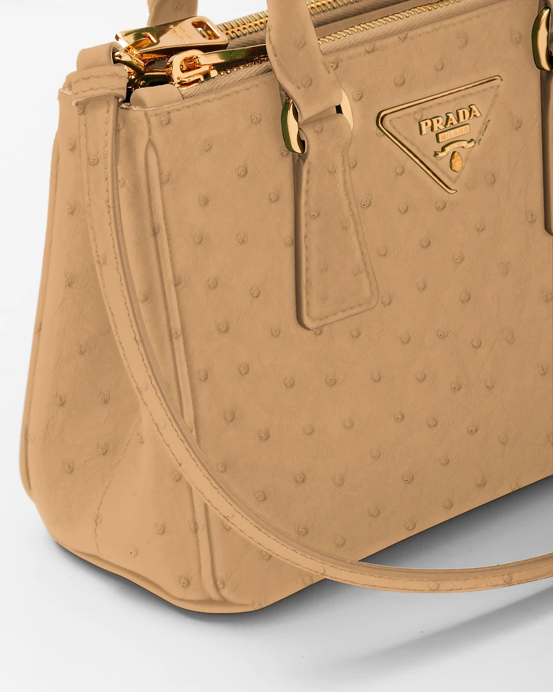 Prada Galleria mini ostrich leather bag