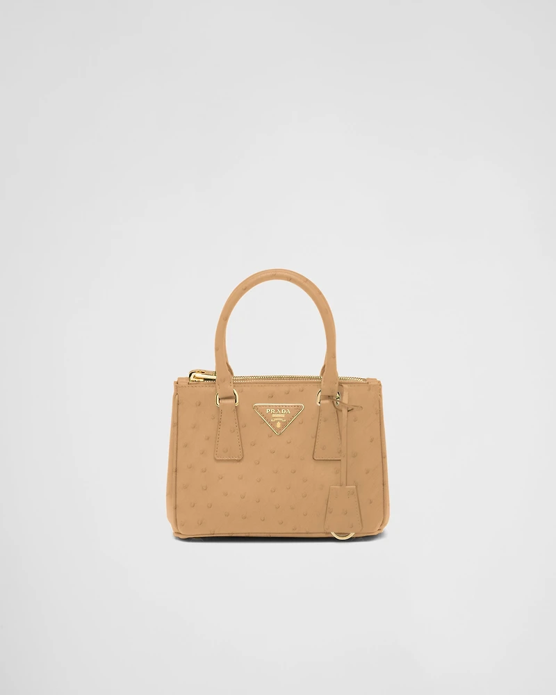 Prada Galleria mini ostrich leather bag