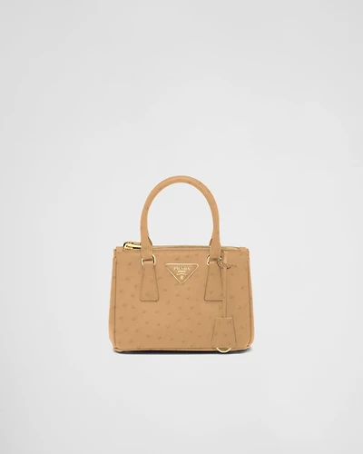 Prada Galleria mini ostrich leather bag