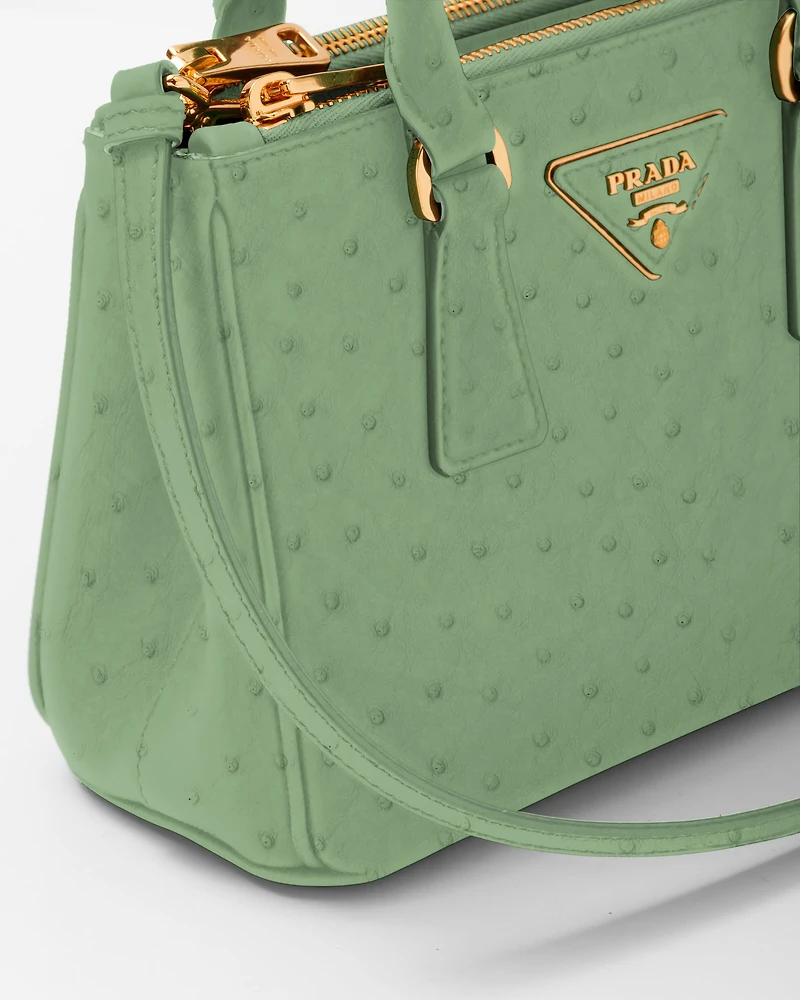 Prada Galleria mini ostrich leather bag
