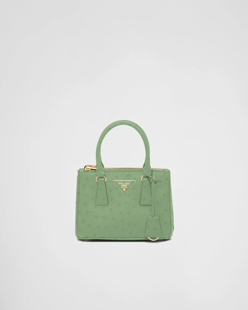 Prada Galleria mini ostrich leather bag
