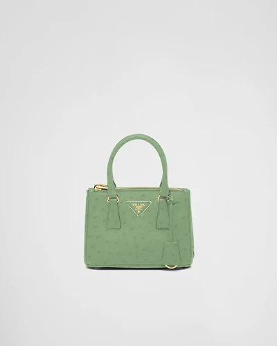 Prada Galleria mini ostrich leather bag