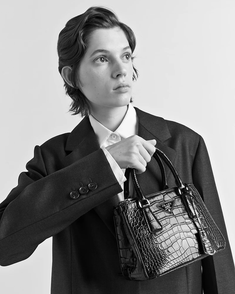Prada Galleria mini crocodile leather bag