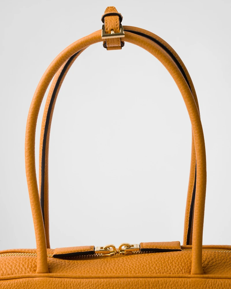 Medium leather top-handle bag