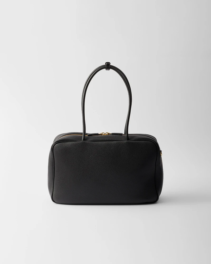 Large leather top-handle bag