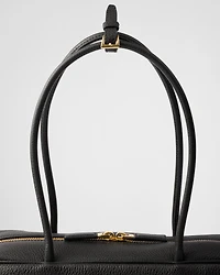 Large leather top-handle bag