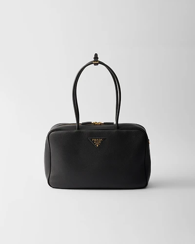 Large leather top-handle bag