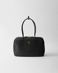 Large leather top-handle bag