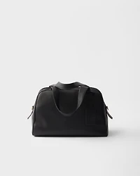 Large leather top-handle bag