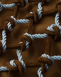 Prada Noué small macramé and suede bag