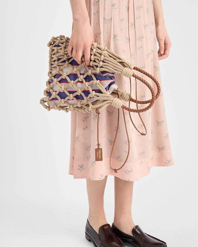 Prada Noué medium cotton macramé bag