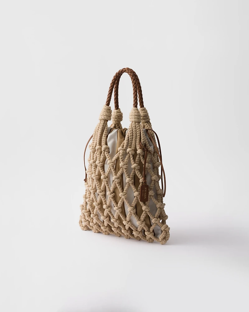 Prada Noué medium cotton macramé bag