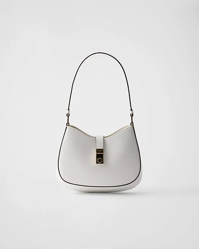 Prada Cleo brushed leather shoulder bag with clasp closure