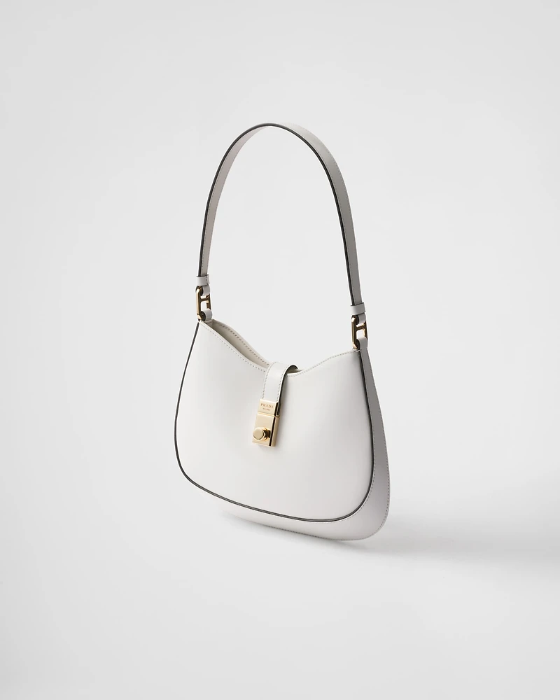 Prada Cleo brushed leather shoulder bag with clasp closure
