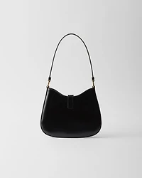 Prada Cleo brushed leather shoulder bag with clasp closure