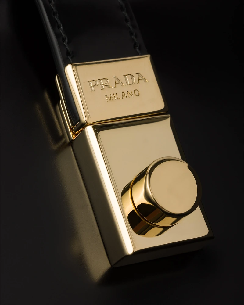 Prada Cleo brushed leather shoulder bag with clasp closure