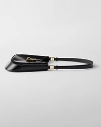 Prada Cleo brushed leather shoulder bag with clasp closure