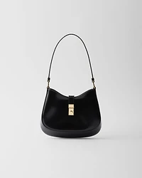 Prada Cleo brushed leather shoulder bag with clasp closure