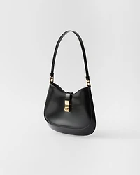 Prada Cleo brushed leather shoulder bag with clasp closure