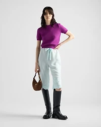 Prada Arqué suede shoulder bag