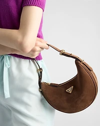 Prada Arqué suede shoulder bag