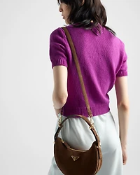 Prada Arqué suede shoulder bag