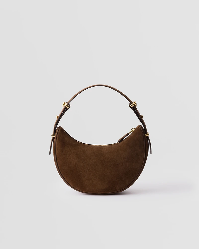 Prada Arqué suede shoulder bag