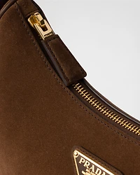Prada Arqué suede shoulder bag
