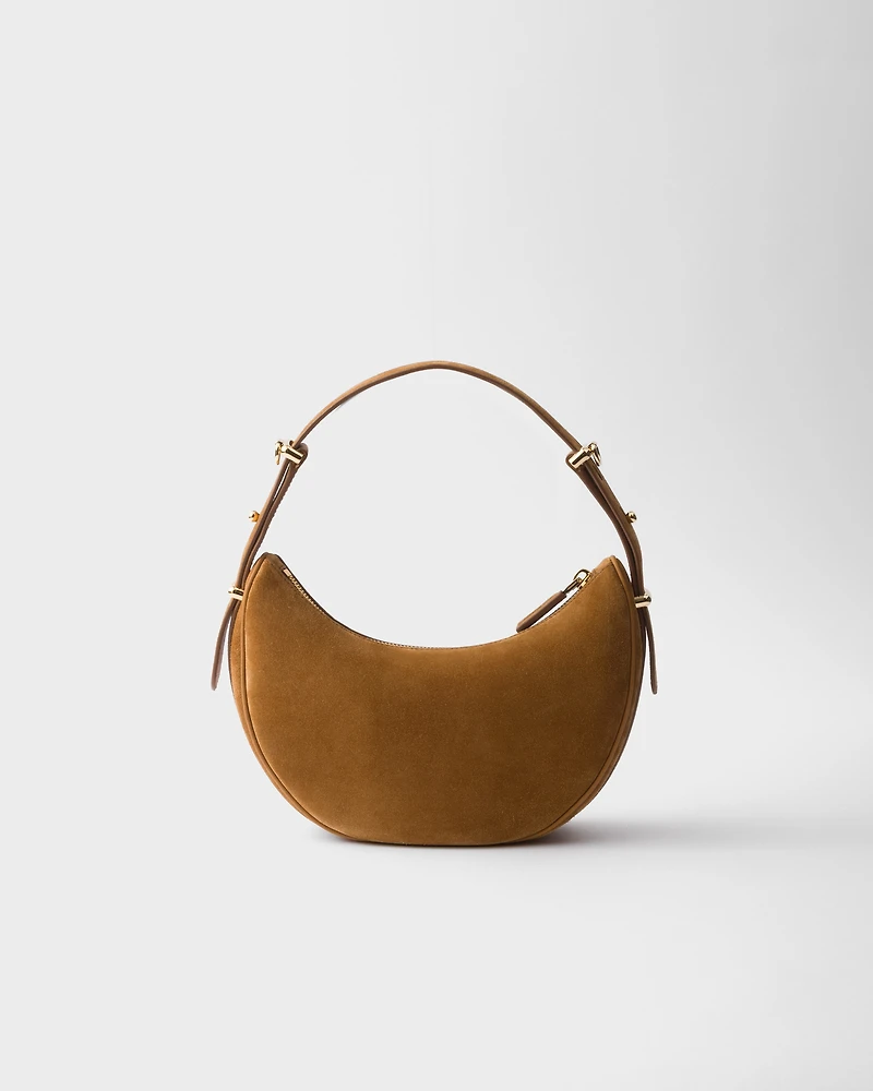 Prada Arqué suede shoulder bag