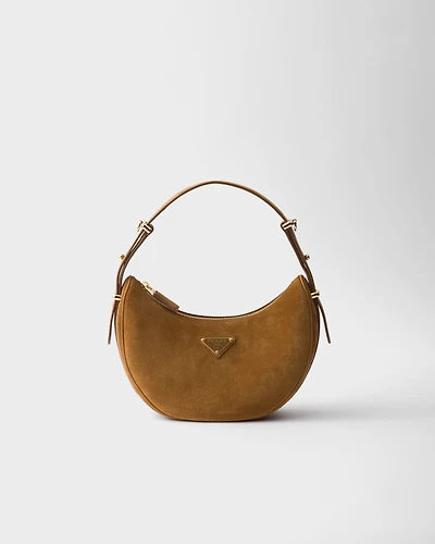 Prada Arqué suede shoulder bag