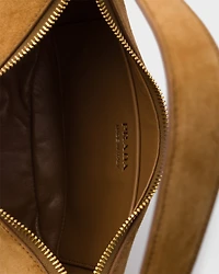 Prada Arqué suede shoulder bag