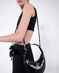 Prada Arqué naplak patent leather shoulder bag