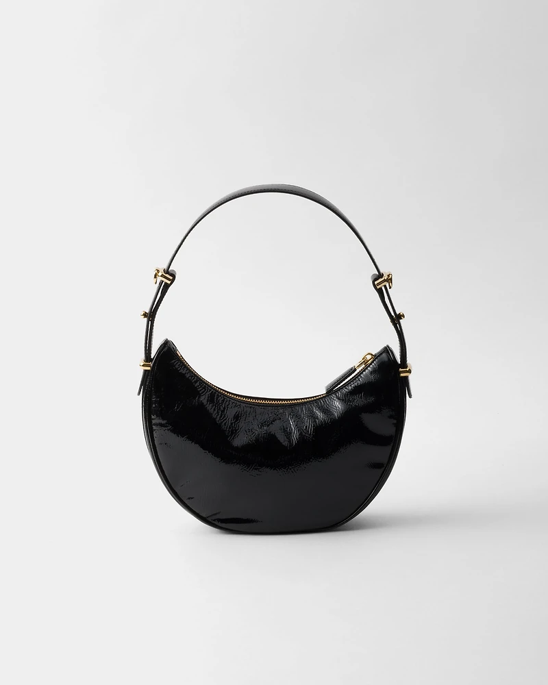 Prada Arqué naplak patent leather shoulder bag