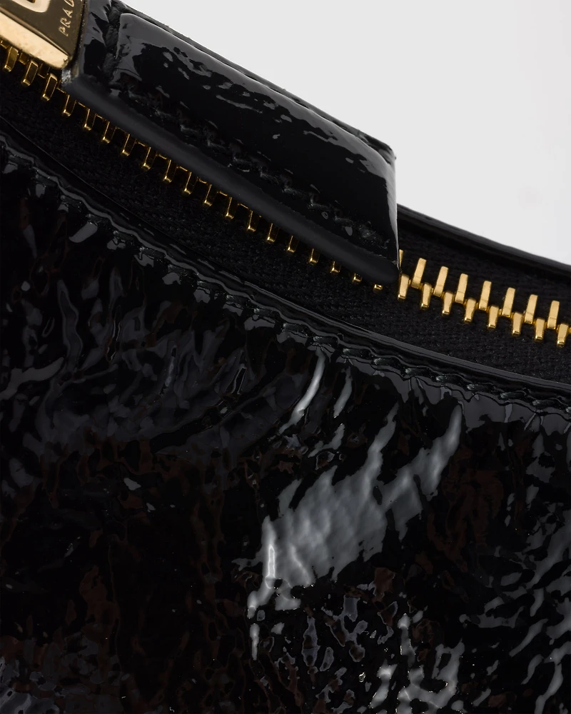 Prada Arqué naplak patent leather shoulder bag