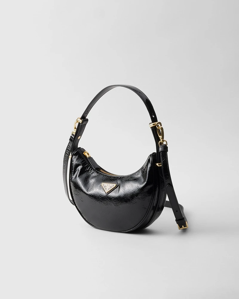 Prada Arqué naplak patent leather shoulder bag