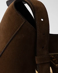 Medium suede shoulder bag