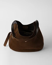Medium suede shoulder bag
