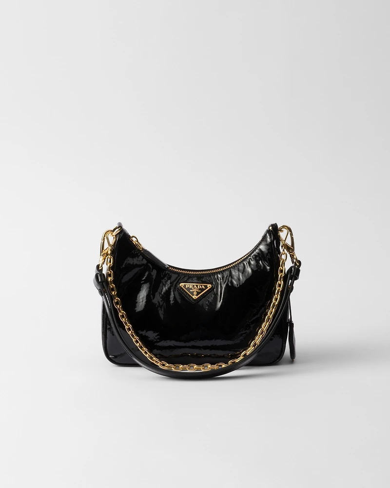 Prada Re-Edition mini naplak patent leather bag