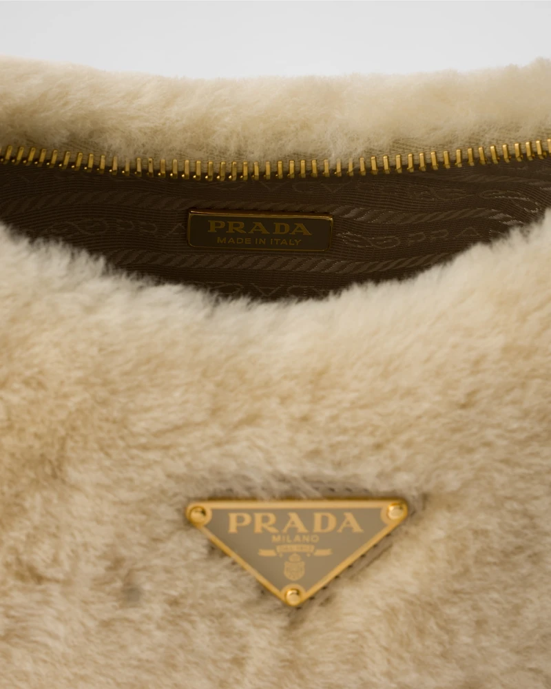 Prada Re-Edition mini shearling bag
