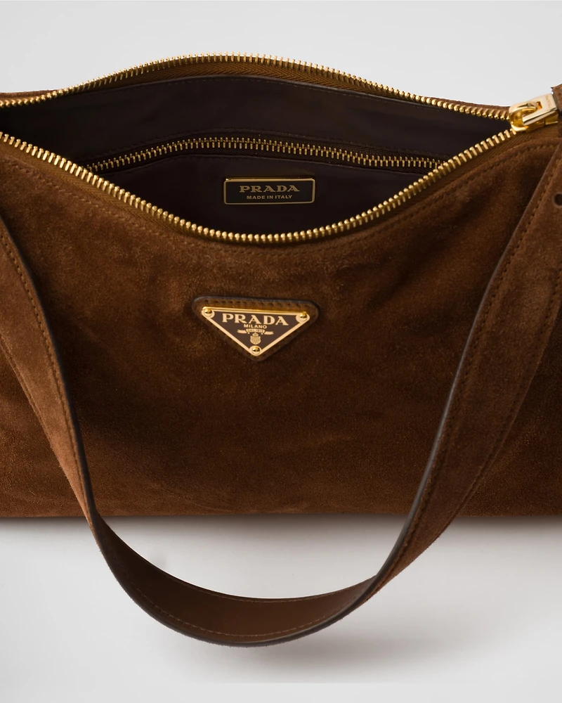 Prada Aimée medium suede shoulder bag