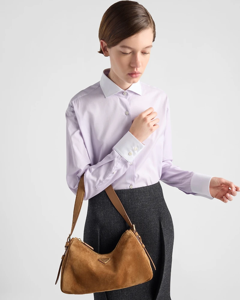Prada Aimée medium suede shoulder bag